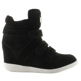 Suede sneakers høj top JT36 sort