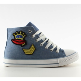 Ankel sneakers med lapper blå