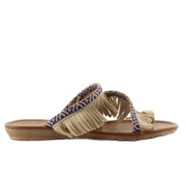 Flip-flops i indisk stil K1626302 brun