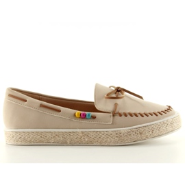 Loafers med farverige perler 2057Beige