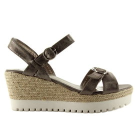 Metalliske espadriller plomo sandaler grå