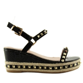 Sandaler espadriller med nitter Y16P sort