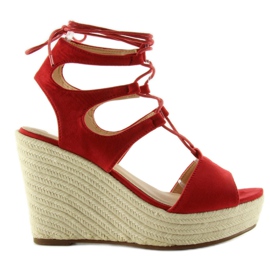 Sandaler espadriller bundet SL71 rød