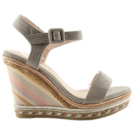 Espadriller med en pastel kile Y5p grå