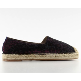 Iriserende espadriller 188-3 fersken sort violet lyserød