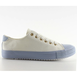 Sneakers på farverigt hvidt / blåt tyggegummi