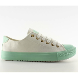 Hvide / grønfarvede sneakers