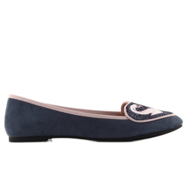 Dejlige flamingo 1180 navy ballerinaer blå