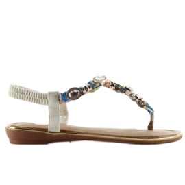 Flip-flops med sten C63 hvid