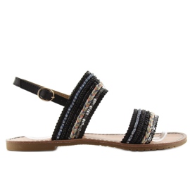 Sandaler med dekoreret tape CL61 sort