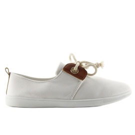 Sneakers bundet med en snor BK-6032 hvid