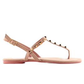 Bløde sandaler med nitter DD25 pink lyserød