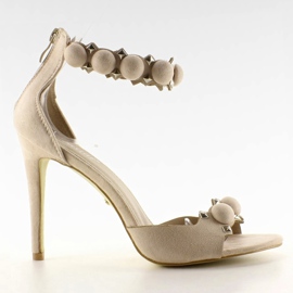 Sjove sandaler på en pin Sjove bolde LE022 Beige
