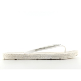 Gummi flip-flops som espadriller ls069 hvid