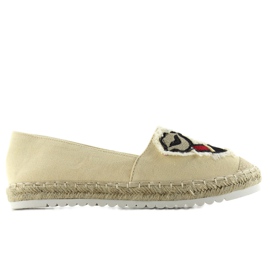 Espadriller med læberlapper F169-28 Beige