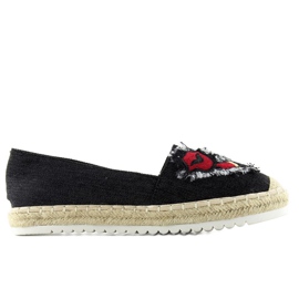 Espadriller med f169-28 sorte pletter