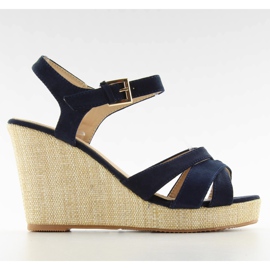 Sandaler på kilen BL337 blå marine blå