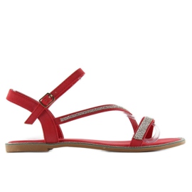 Sandaler dekoreret med cubic zirconia yh-2h018 rød