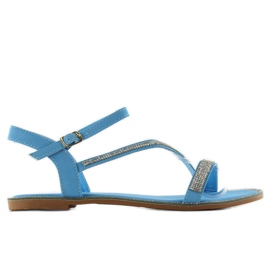 Sandaler dekoreret med cubic zirconia yh-2h018 blå