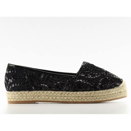 Blonde espadrilles højsål 7137 Sort