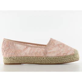 Blonde espadrilles højsål 7137 Pink lyserød