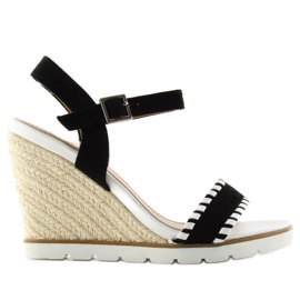 Espadriller, kilesandaler Bl-6240 sort