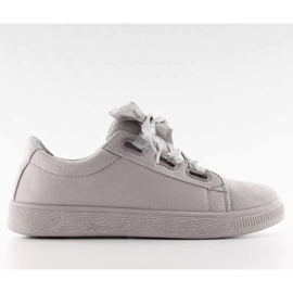 Sneakers med satin snørebånd Nb120P grå