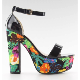 Sandaler på blomsterhæl 788-3 Black sort