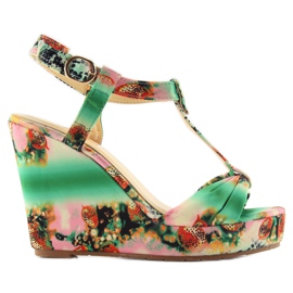 Satin kilesandaler 903 grøn