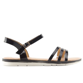 Sandaler med sort metallisk finish