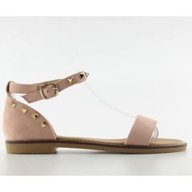 Sandaler med knopper på anklen s51 Pink lyserød