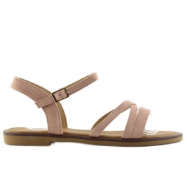 Sandaler med sarte striber S55 pink lyserød