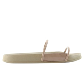Hjemmesko med en gennemsigtig stribe ts168-6 Beige