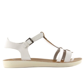 Sandaler med metallisk rem 760 hvid