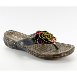 Flip-flops med en blomst A123-1 sort