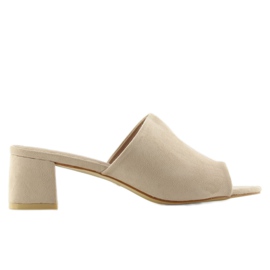 Højhælede ruskind BL212 Beige