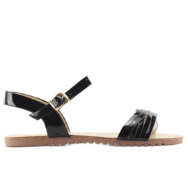 Sandaler med skinnende strimler H8-72 sort