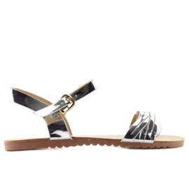 Sandaler med skinnende strimler H8-72 grå