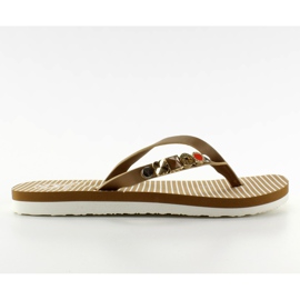 Flip-flops med dekoreret bælte B762 Beige