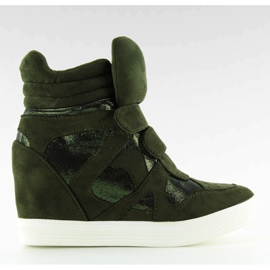 Suede sneakers med velcro lukning grøn