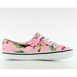 Sneakers med rosa Ka20 flamingoer lyserød