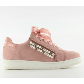 Sportssko med perler 7173 Pink lyserød