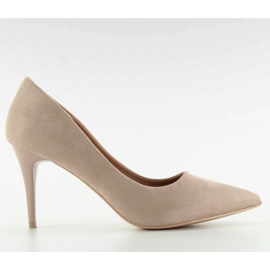 Stiletter på en behagelig hæl LL-88p Beige