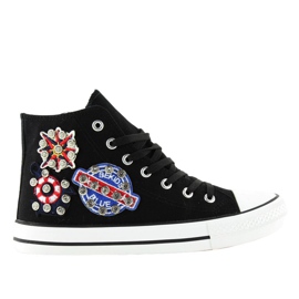 Ankelsneakers med sten BL101P Sort
