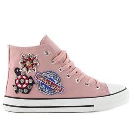 Ankelsneakers med sten BL101P Pink lyserød
