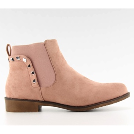 Suede støvler med F175 Pink studs lyserød