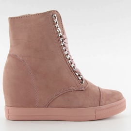 NC92 lyserøde sneakers i satin