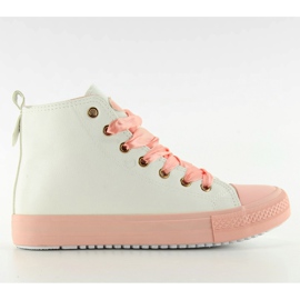 Ankelsneakers med dobbelt snørebånd hvid