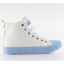 Ankelsneakers med dobbelt snørebånd hvid blå