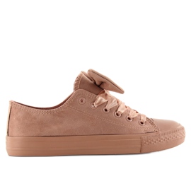 Klassiske sneakers med sløjfe by-025 D. pink lyserød